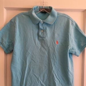 Ralph Lauren  custom fit polo.. aqua blue color